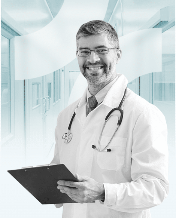 Doctor consulting driver for D4 medical exam